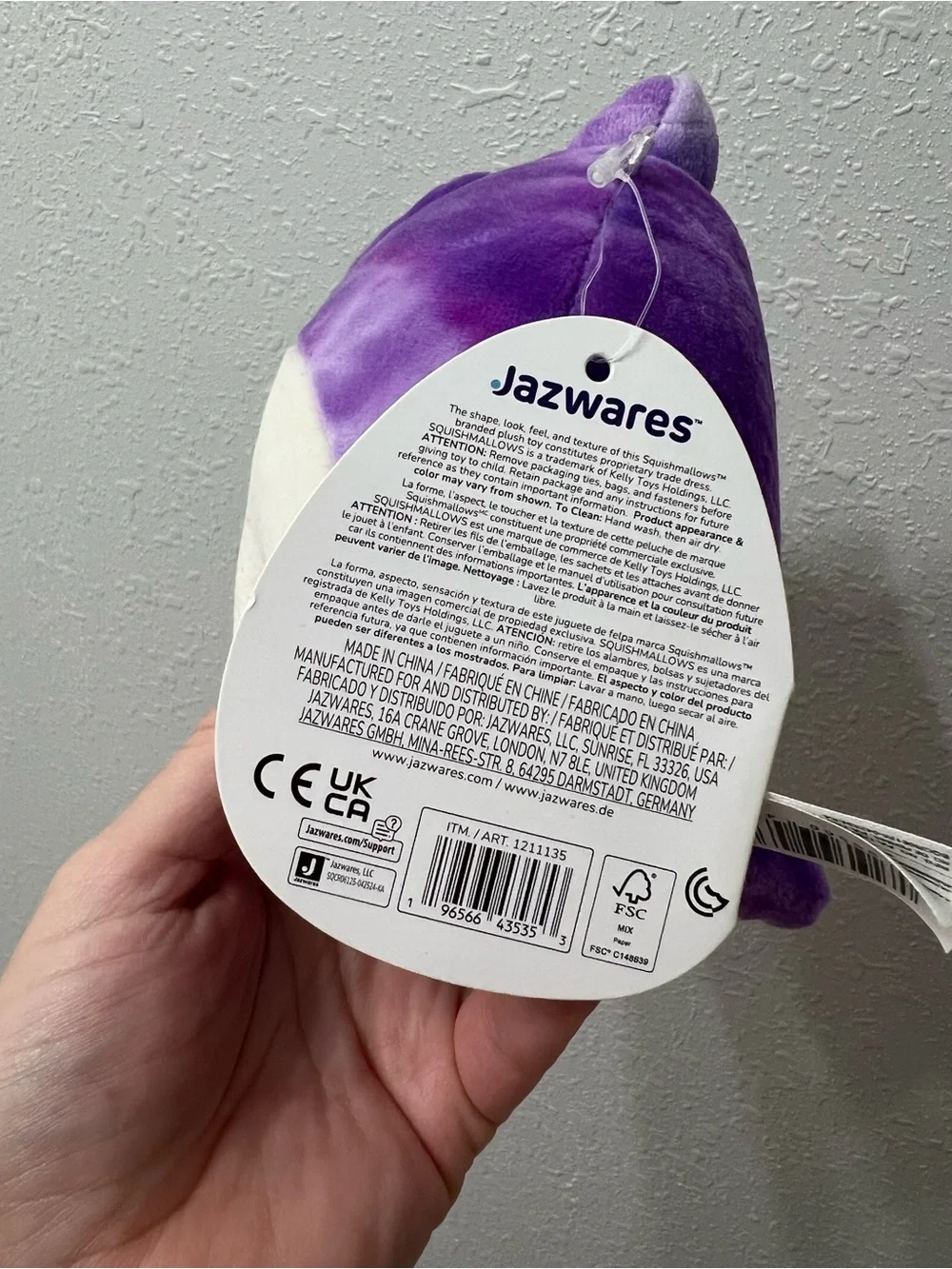 Dove the Alligator Purple tie-dyed Squishmallow